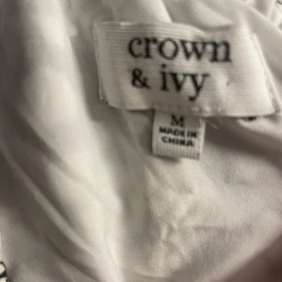 Crown & Ivy 1 Shoulder Asymetrical Ruffled Neckline Smocked Animal Print Dress M - Picture 5 of 9